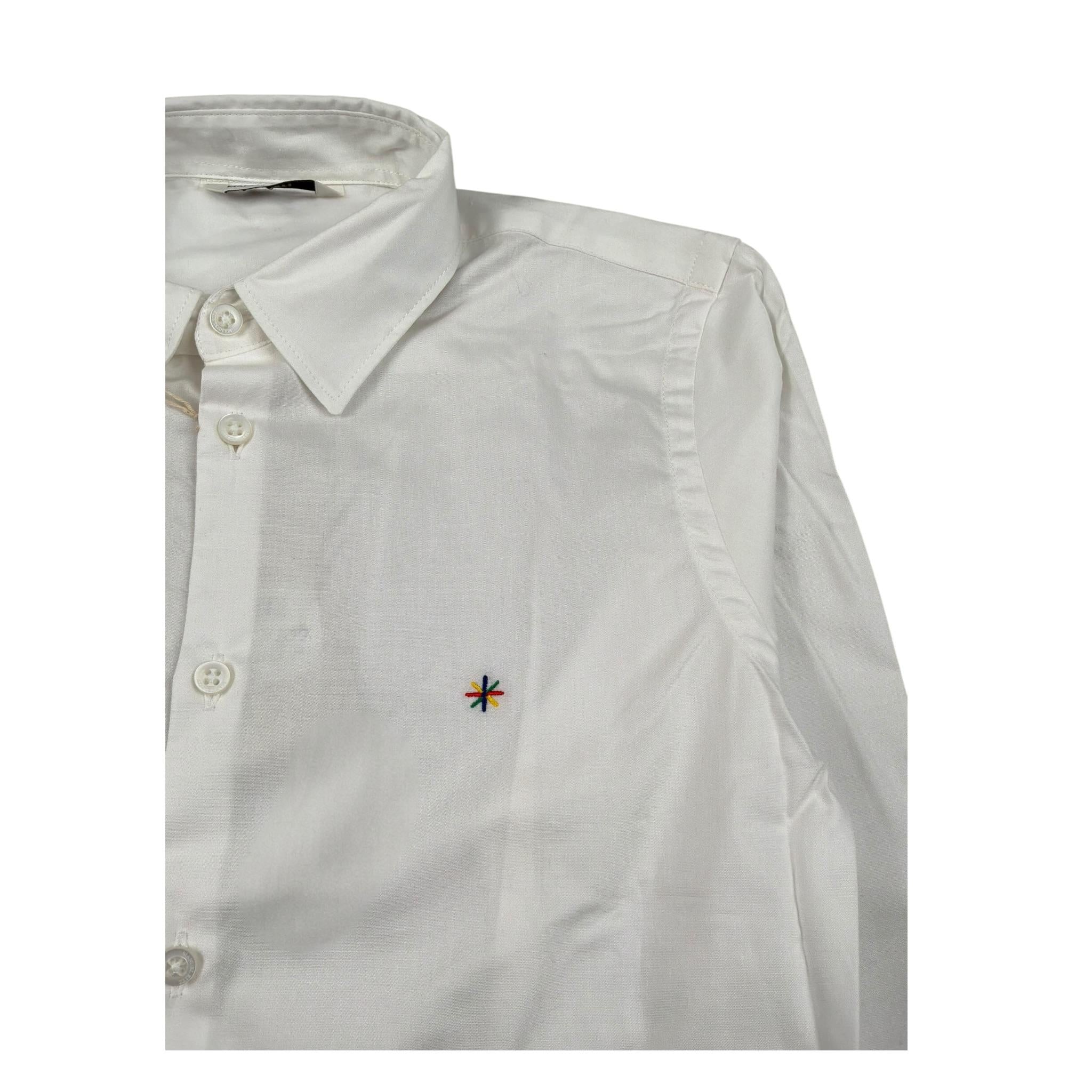 Manuel Ritz Camicia Manica Lunga Tinta Unita con Logo per Bambino MR0263X BIANCO MANUEL RITZ 