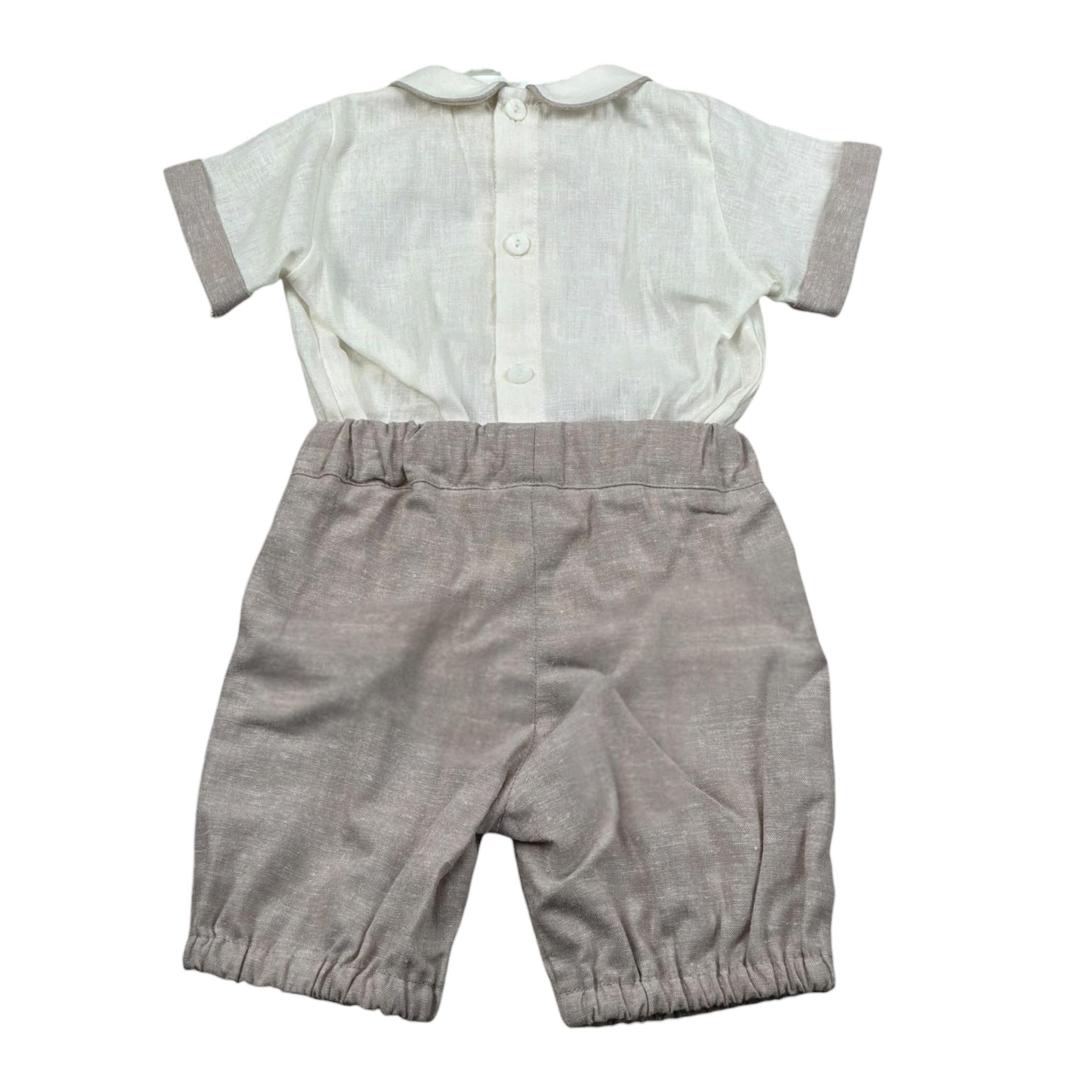 Pure Firenze Completo 2 Pezzi Camicia-Bermuda Beige per Neonato PC03308 BEIGE PURE FIRENZE 
