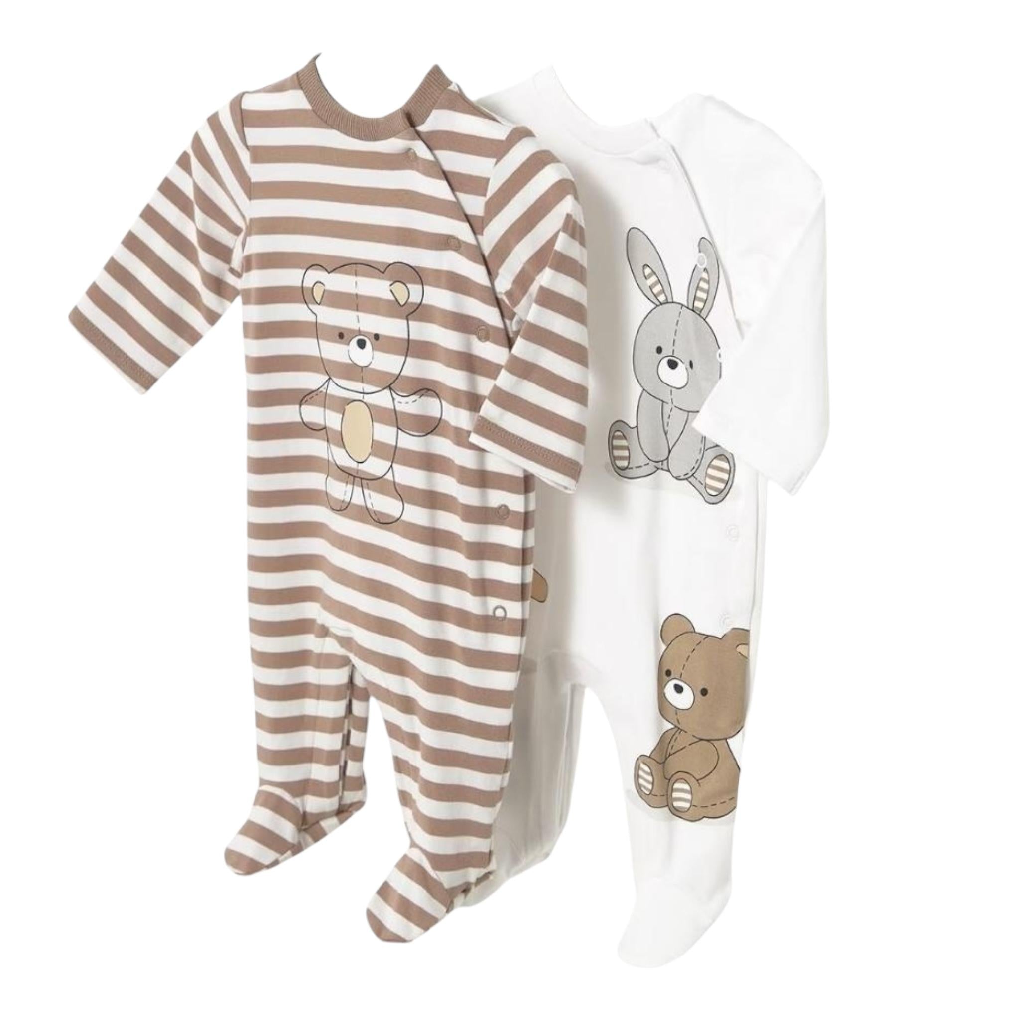 Mayoral Set 2 Tutina Manica Lunga Fantasia A Righe per Neonato 1709XX BEIGE MAYORAL 