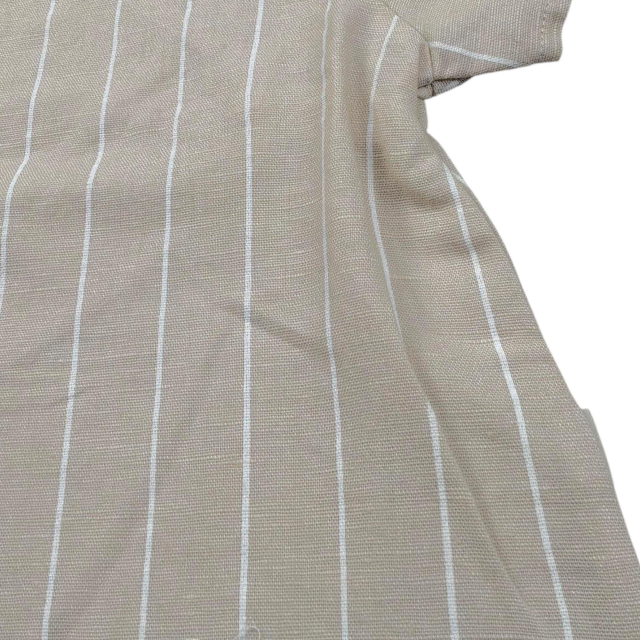 Teddy E Minou Pagliaccetto Mezza Manica Tinta Unita con Fantasia A Righe per Neonata E24TU024L6010 BEIGE TEDDY E MINOU 