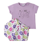 Sarabanda Completo T-Shirt-Short per Neonata 0B2555N VIOLA SARABANDA 