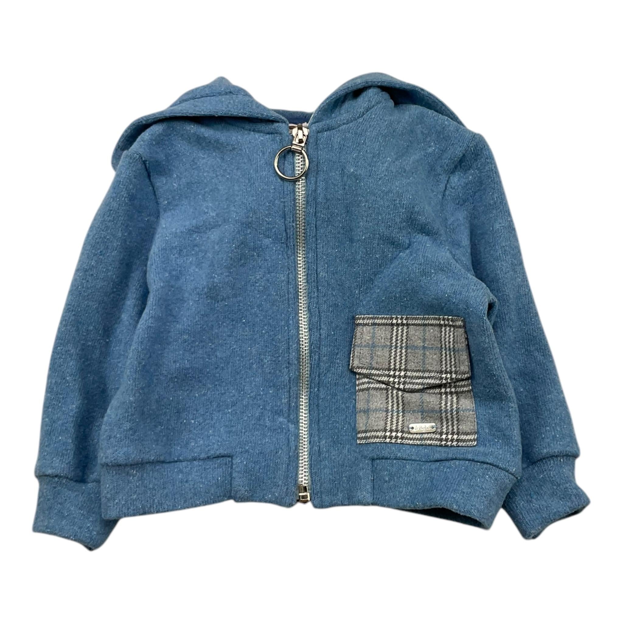 LE BEBE' felpa tinta unita con zip e cappuccio Blu per Neonato LBB5209 BLU LE BEBE' 