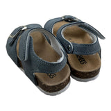Colors Of California Solid Color Sandals With Contrast Sole Blue For Newborn