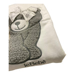 LE BEBE' coperta tinta unita con stampa orso Panna per Neonata LBG5971 PANNA LE BEBE' 