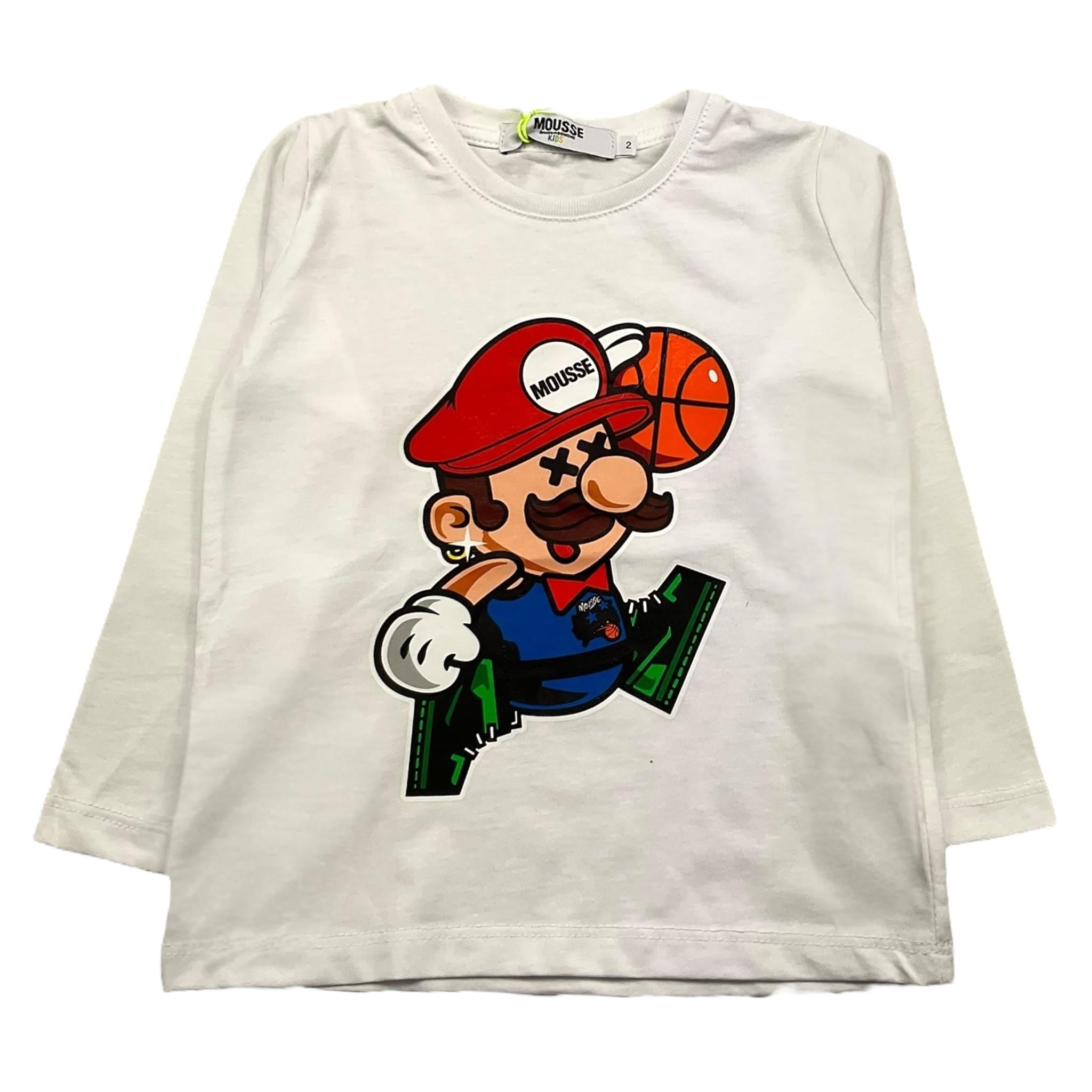 MOUSSE shirt girocollo tinta unita con stampa mario Bianco per Neonato HKNTL368W BIANCO MOUSSE 