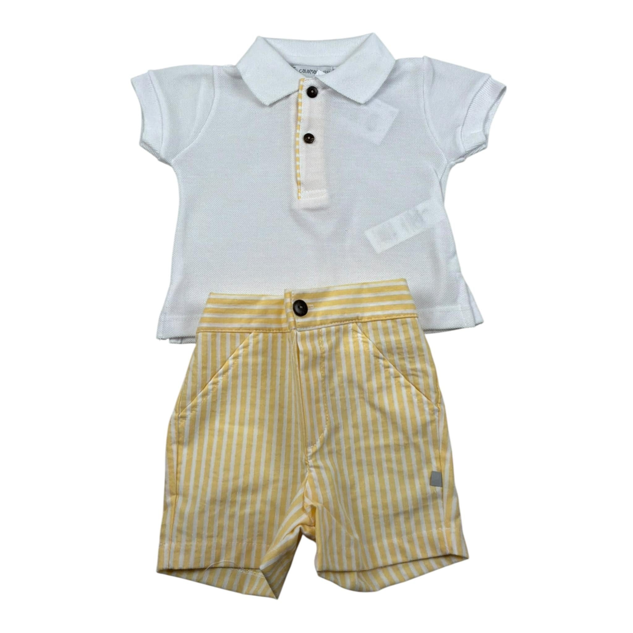 Calamaro Completo 2 Pezzi Polo-Bermuda Bicolore per Bambino 11111J BIANCO/GIALLO CALAMARO 