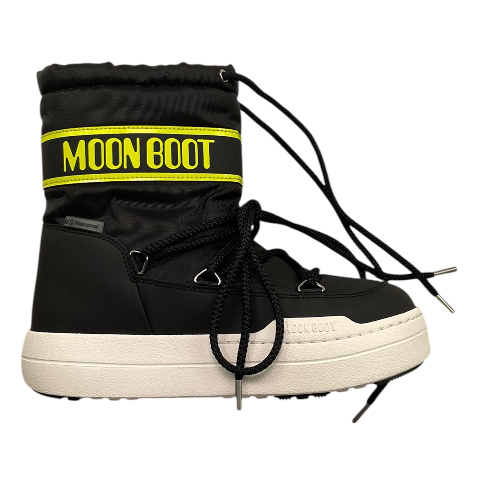 MOON BOOT stivali tinta unita con lacci e logo Nero per Bambina 80D3440020 NERO MOON BOOT 