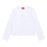 DIESEL shirt girocollo tinta unita con logo Bianco per Bambina J02038X BIANCO DIESEL 