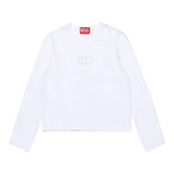 DIESEL shirt girocollo tinta unita con logo Bianco per Bambina J02038X BIANCO DIESEL 