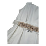 Aletta Abito Giromanica Tinta Unita con Cinturino per Bambina AE00682 PANNA ALETTA 