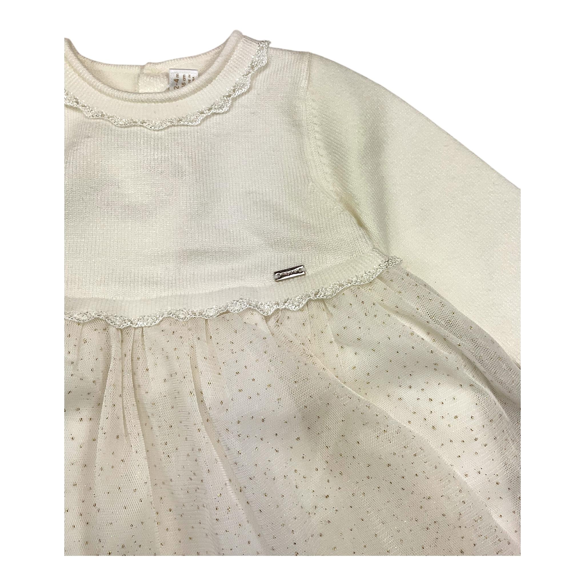 MAYORAL abito tinta unita con tulle Bianco per Neonata 280680 BIANCO MAYORAL 