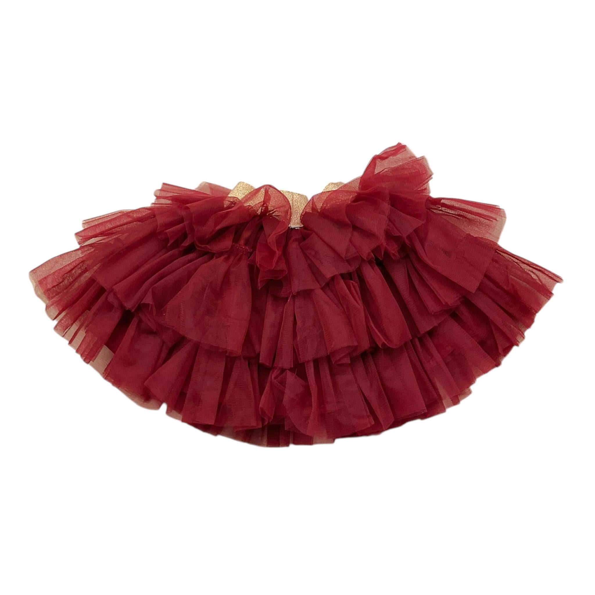 LE BEBE' gonna tinta unita in tulle Bordeaux per Neonata LBG6078 BORDEAUX LE BEBE' 