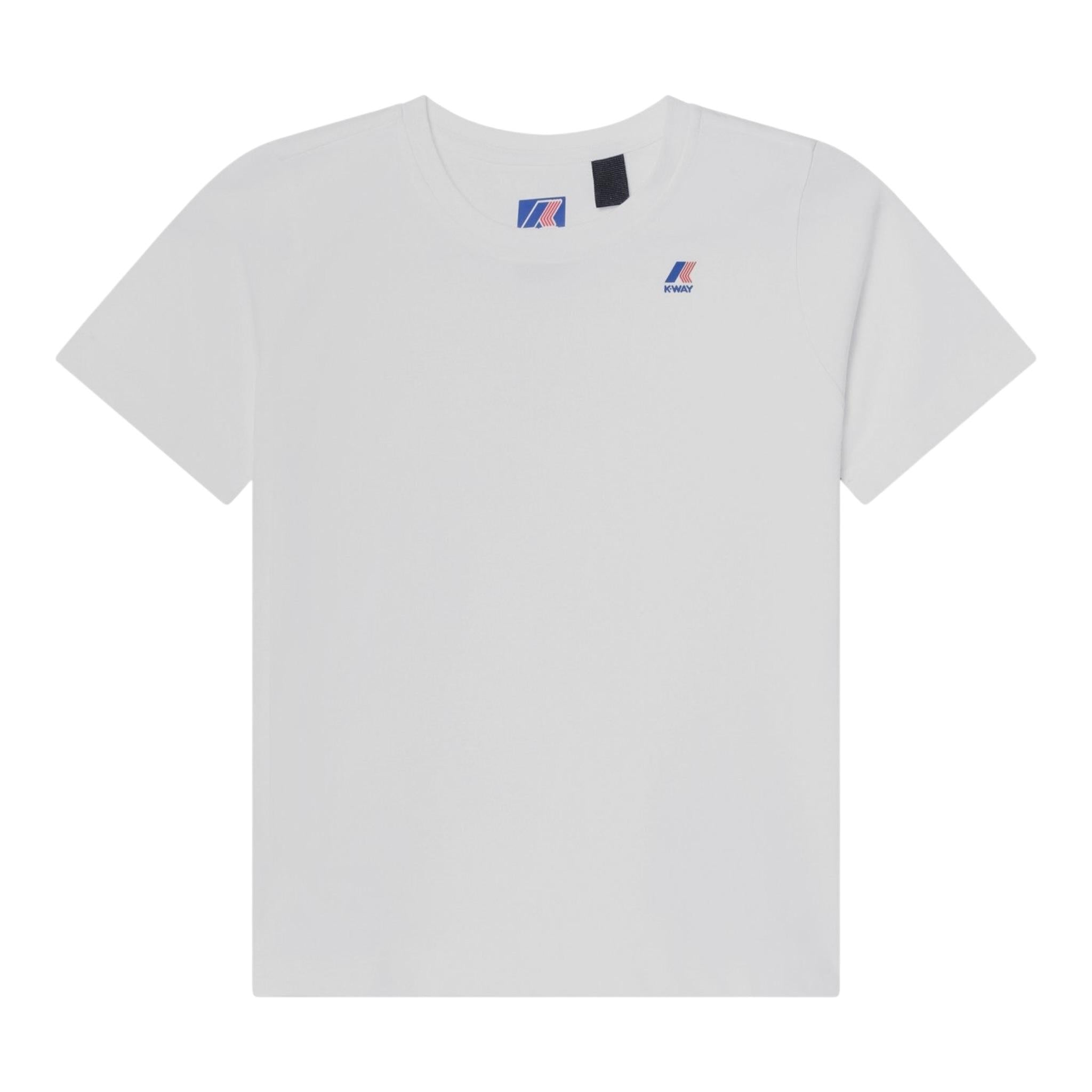 K-Way T-Shirt Girocollo tinta unita Cn Logo Bianco per Bambino K4114WWXXX BIANCO K-WAY 