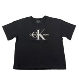 Calvin Klein T-Shirt Girocollo Tinta Unita con Logo per Bambina IG0IG02801 NERO CALVIN KLEIN 
