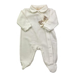 STORY LORIS tutina in ciniglia tinta unita con applicazioni Bianco per Neonata 57063 BIANCO STORY LORIS 