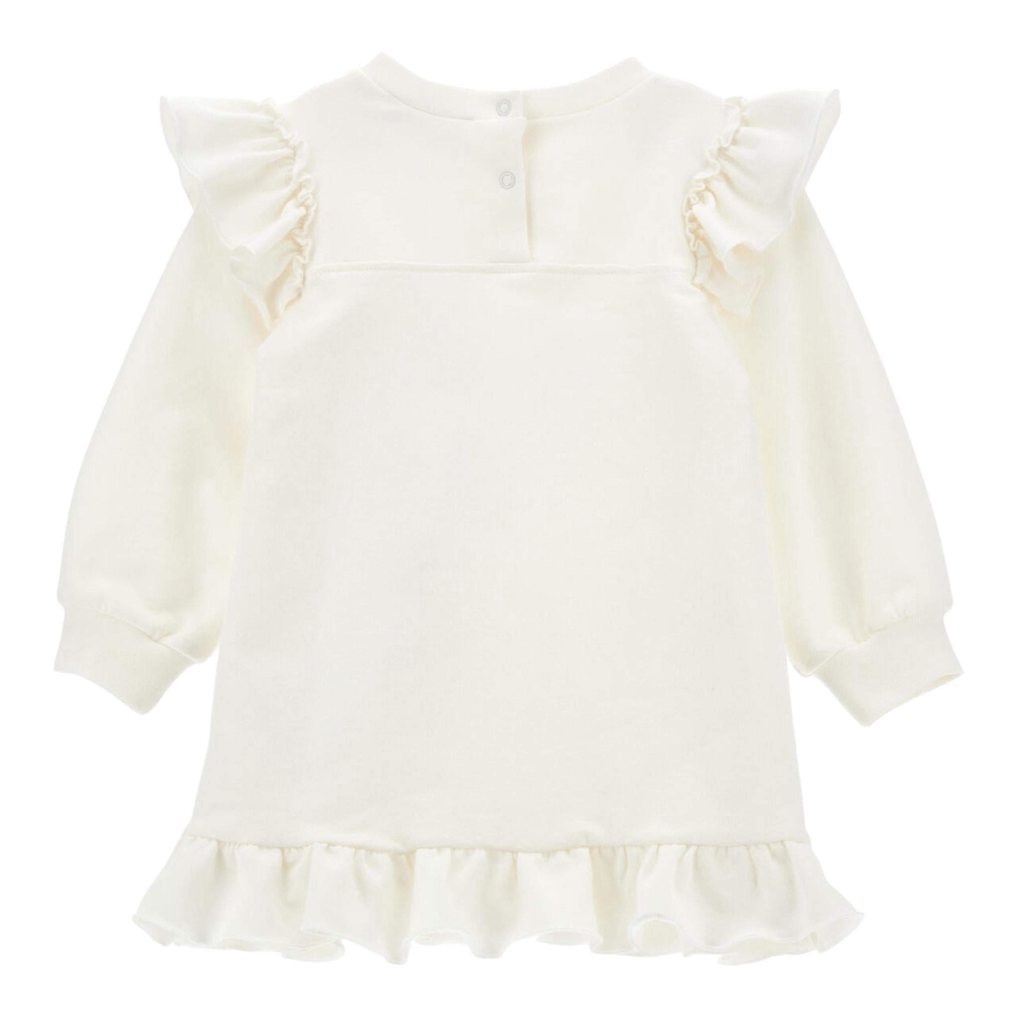 MONNALISA abito tinta unita con stampa Bianco per Neonata 39D900X BIANCO MONNALISA 
