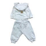 MOSCHINO completo 2pz felpa-pantalone tinta unita Bianco per Neonato MUK05G BIANCO MOSCHINO 