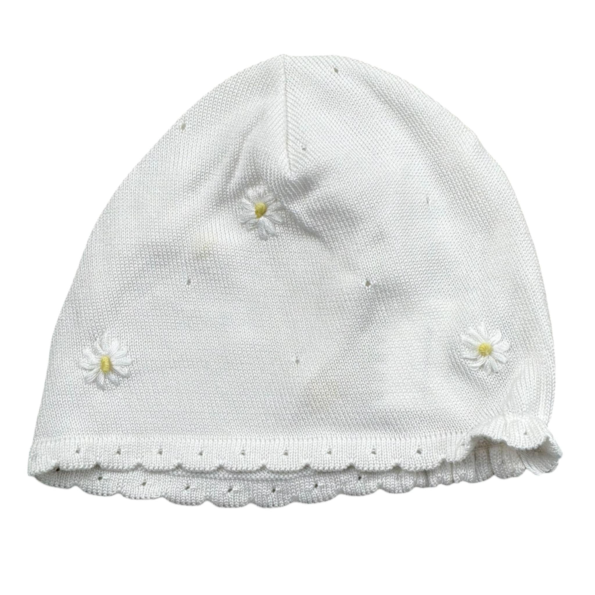 Le Coconne Cappello Tinta Unita con Ricami per Neonata LCN1411 BIANCO LE COCONNE 