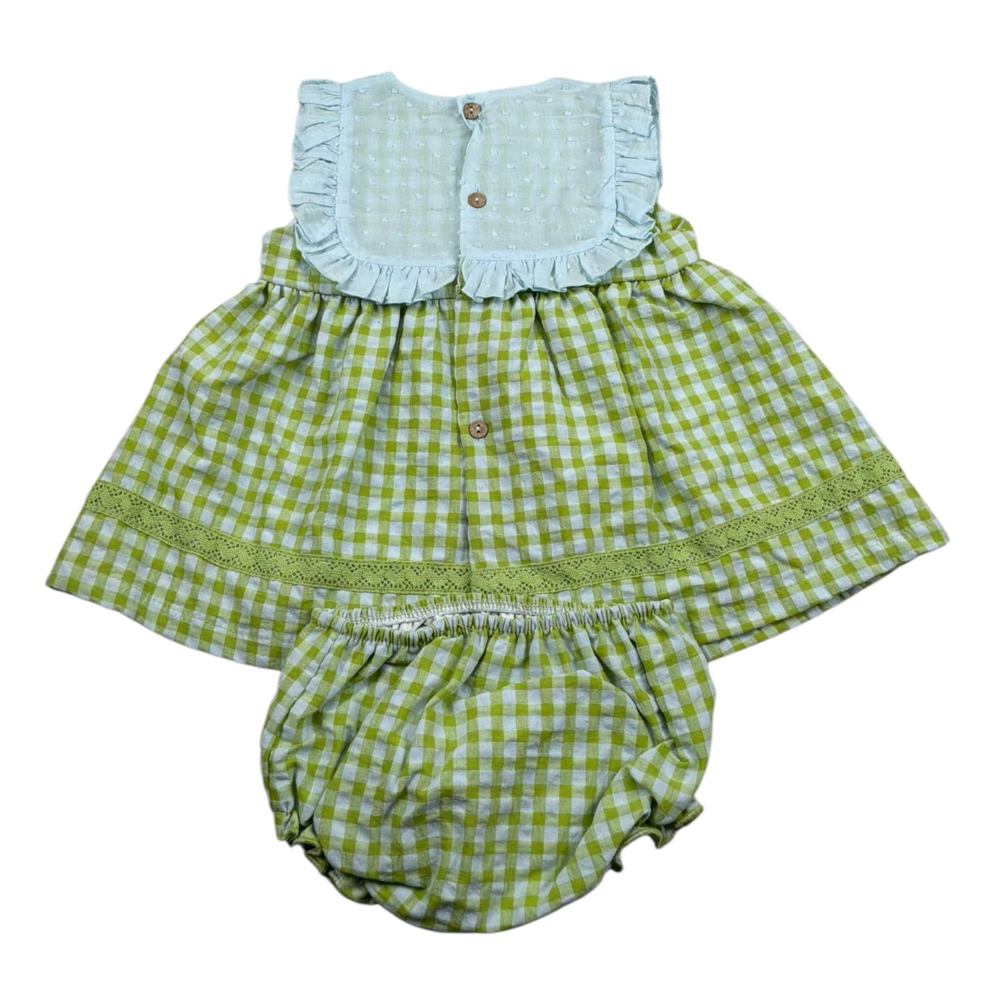Juliana Abito Giromanica con Culotte per Neonata 25107 VERDE JULIANA 