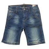 Daniele Alessandrini Denim Bermuda Shorts Solid Color With Adjustable Waistband Blue For Newborn