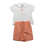 Calamaro Completo 2 Pezzi Polo-Bermuda Bicolore per Neonato 11133 BIANCO/ARANCIONE CALAMARO 