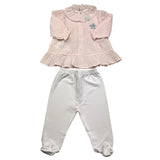 Barcellino Complete 2 Piece Shirt-Ghettina Two-Tone White/Pink For Baby Girl