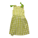 Ilfarobimbi Plain Dress With Striped Pattern Armhole White For Girls