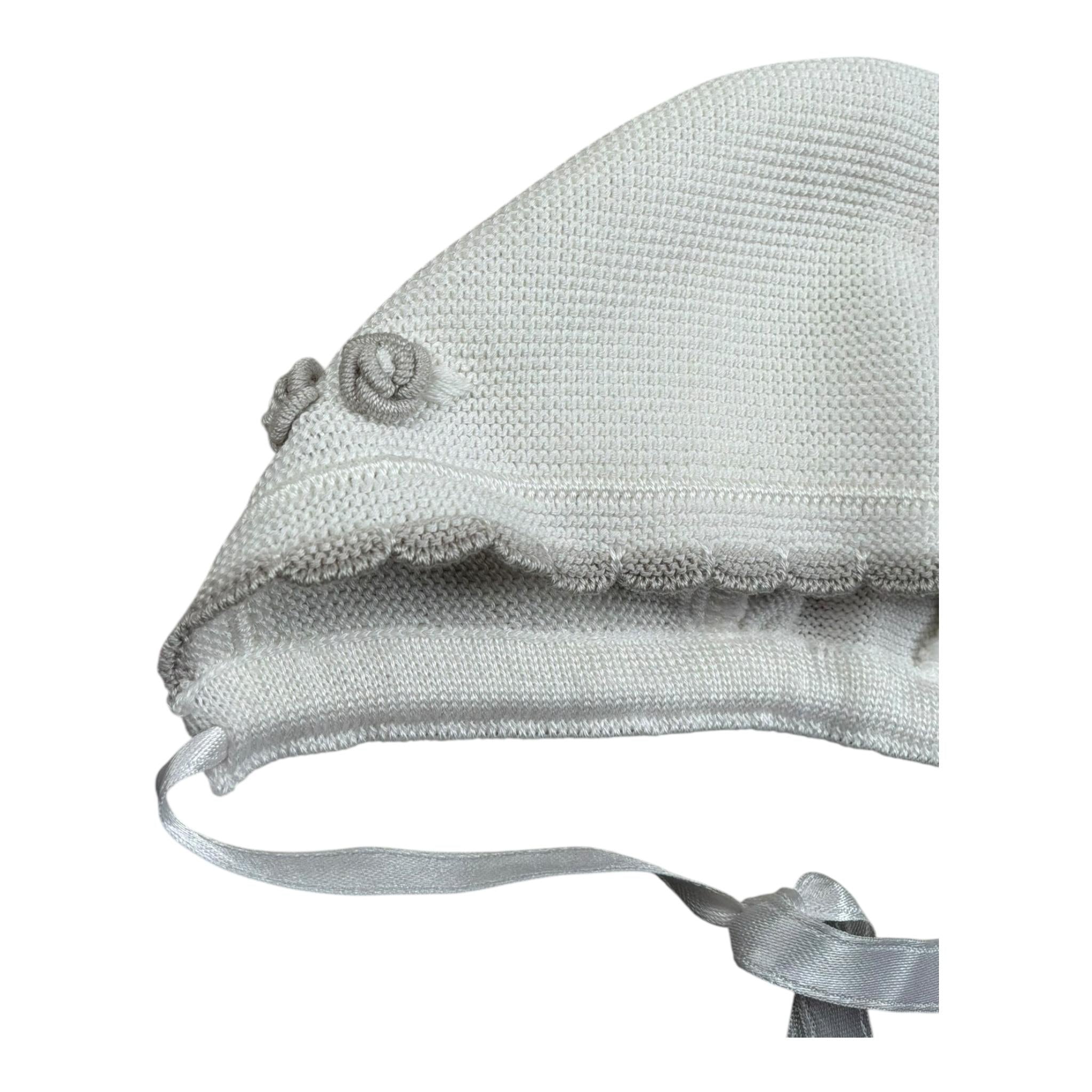Marlu' Cappello Tinta Unita con Ricami per Neonata EC21CU PANNA MARLU' 