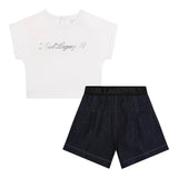 Karl Lagerfeld 2 Piece Set T-Shirt-Short Two-Tone White/Blue For Baby Girls