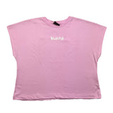 Disclaimer Pink Solid Color Half Sleeve Shirt For Girls