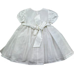 Le Bebe Abito Mezza Manica Tinta Unita con Cinturino per Neonata LBG0877 BIANCO LE BEBE 