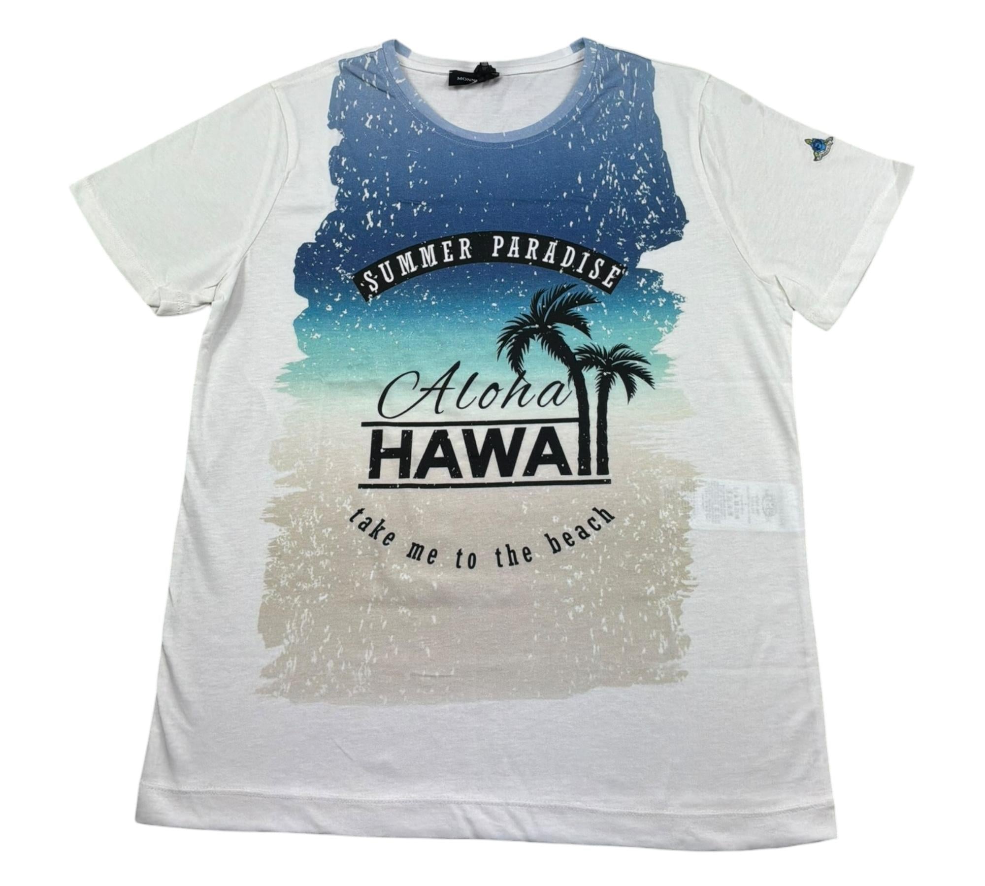 Monnalisa T-Shirt Girocollo Tinta Unita con Stampa per Bambino 253611 BIANCO MONNALISA 