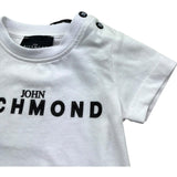John Richmond T-Shirt Girocollo Tinta Unita con Stampa Logo per Neonato RIP26035TS BIANCO JOHN RICHMOND 