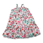 Kaos Abito Tinta Unita con Fantasia Fiori per Bambina KS125 BIANCO KAOS 