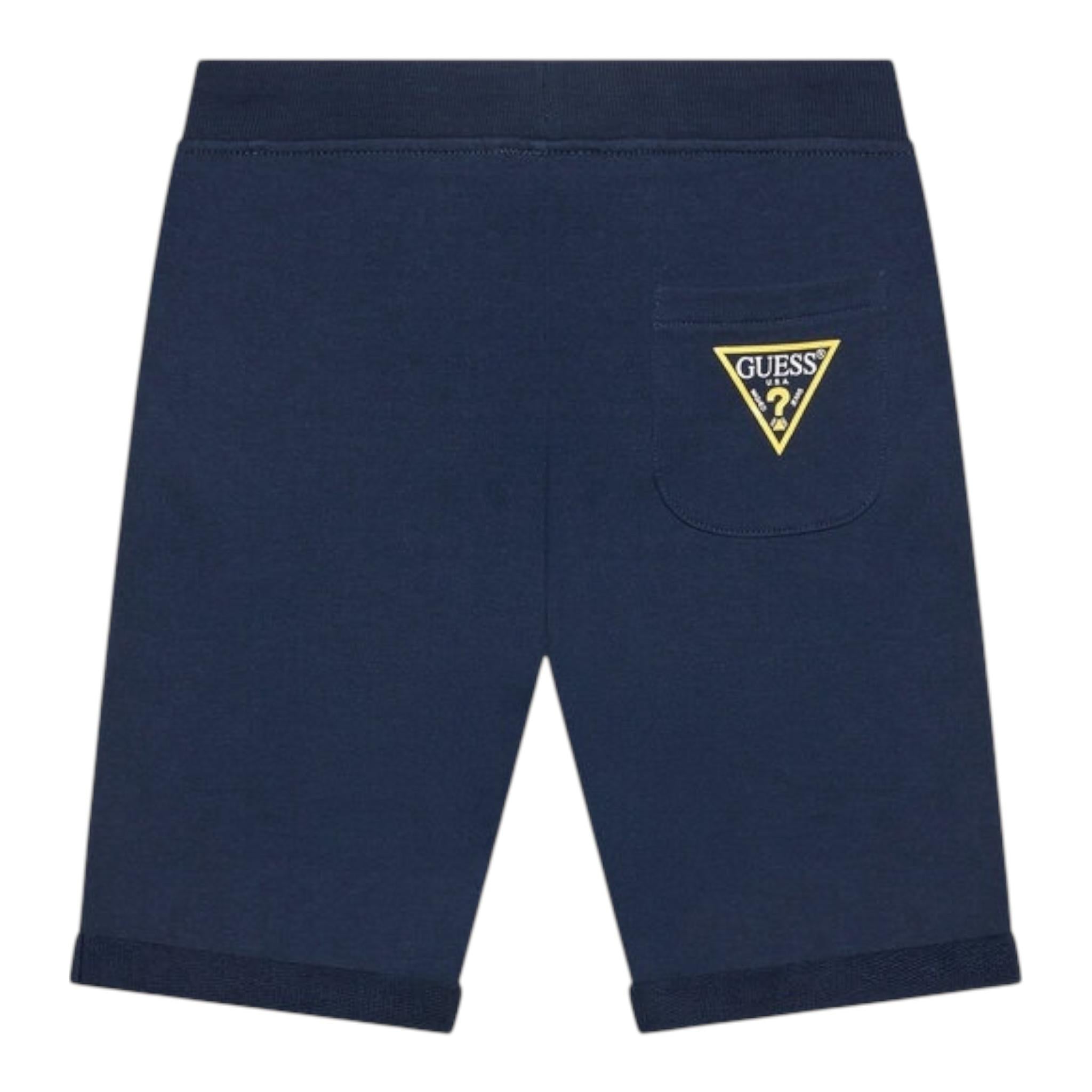 Guess Bermuda Tinta Unita con Logo per Bambino N93Q18KAUG00X BLU GUESS 