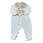 Le Bebe Tutina Manica Lunga Tinta Unita con Stampa per Neonata LBG6333 BIANCO LE BEBE 