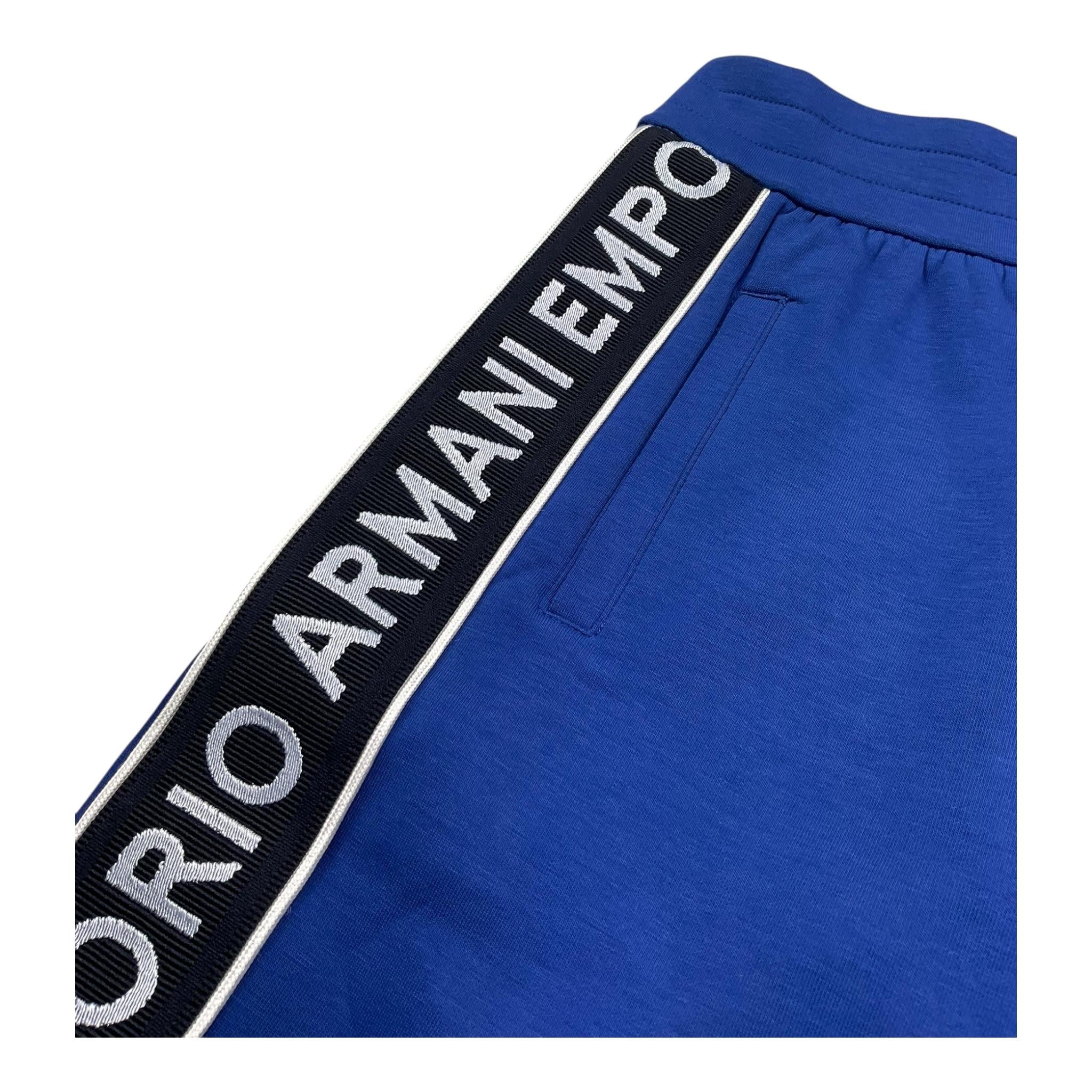 Emporio Armani Bermuda Tinta Unita con Profili Logati per Bambino 3R4SJ8 COBALTO EMPORIO ARMANI 