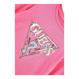 GUESS shirt tinta unita girocollo con stampa Fuxia per Bambina J4YI05K6YW4 FUXIA GUESS 
