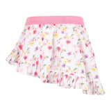 Monnalisa Solid Color Skirt With Floral Pattern White For Baby Girl