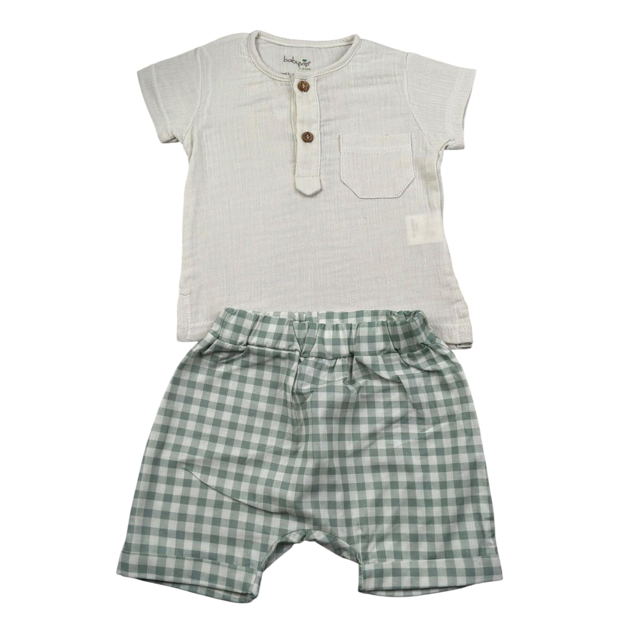 Babyvip Completo 2 Pezzi Camicia-Bermuda per Neonato T7741 BEIGE BABYVIP 
