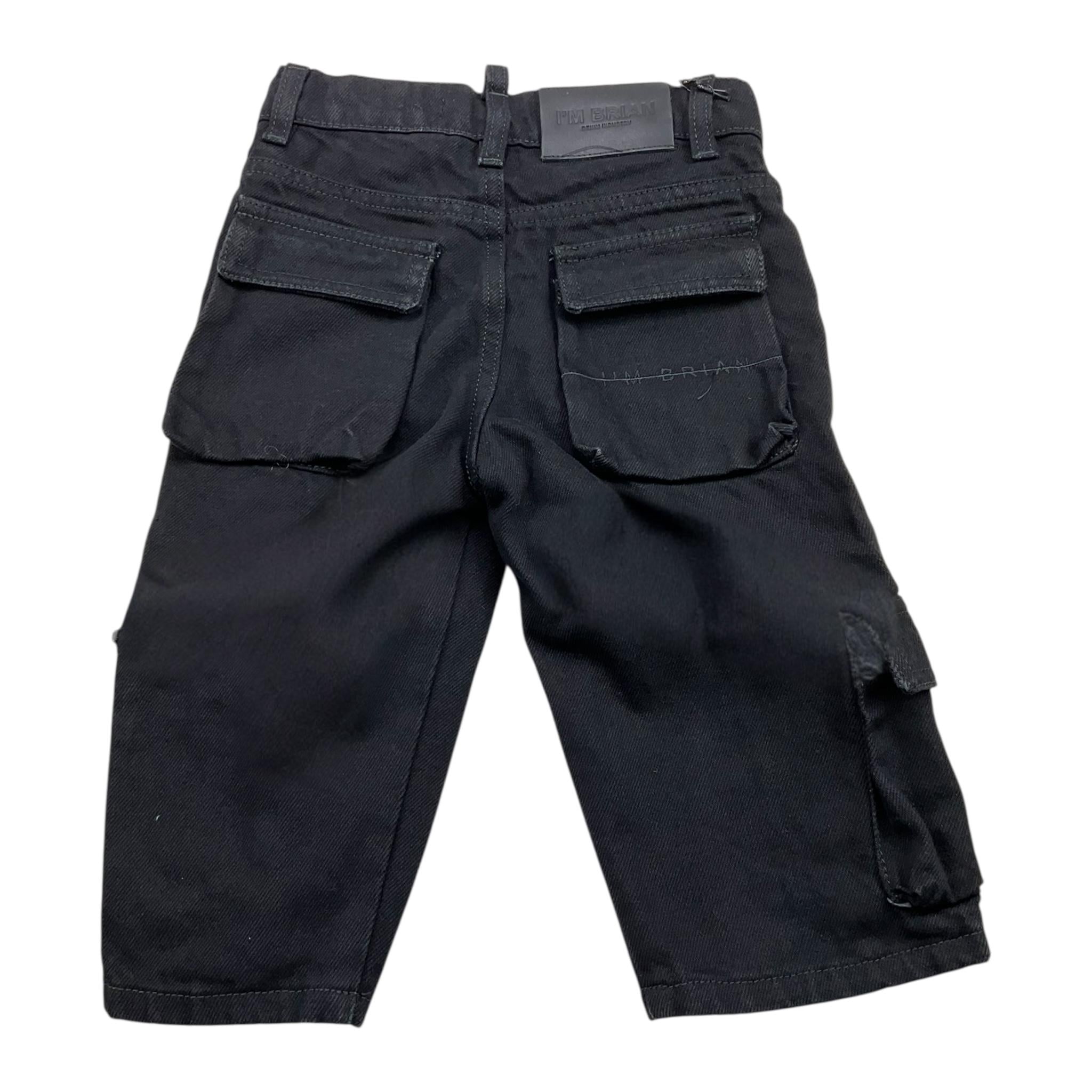 I'M BRIAN pantalone tinta unita con tasconi Nero per Neonato L2024N NERO I'M BRIAN 