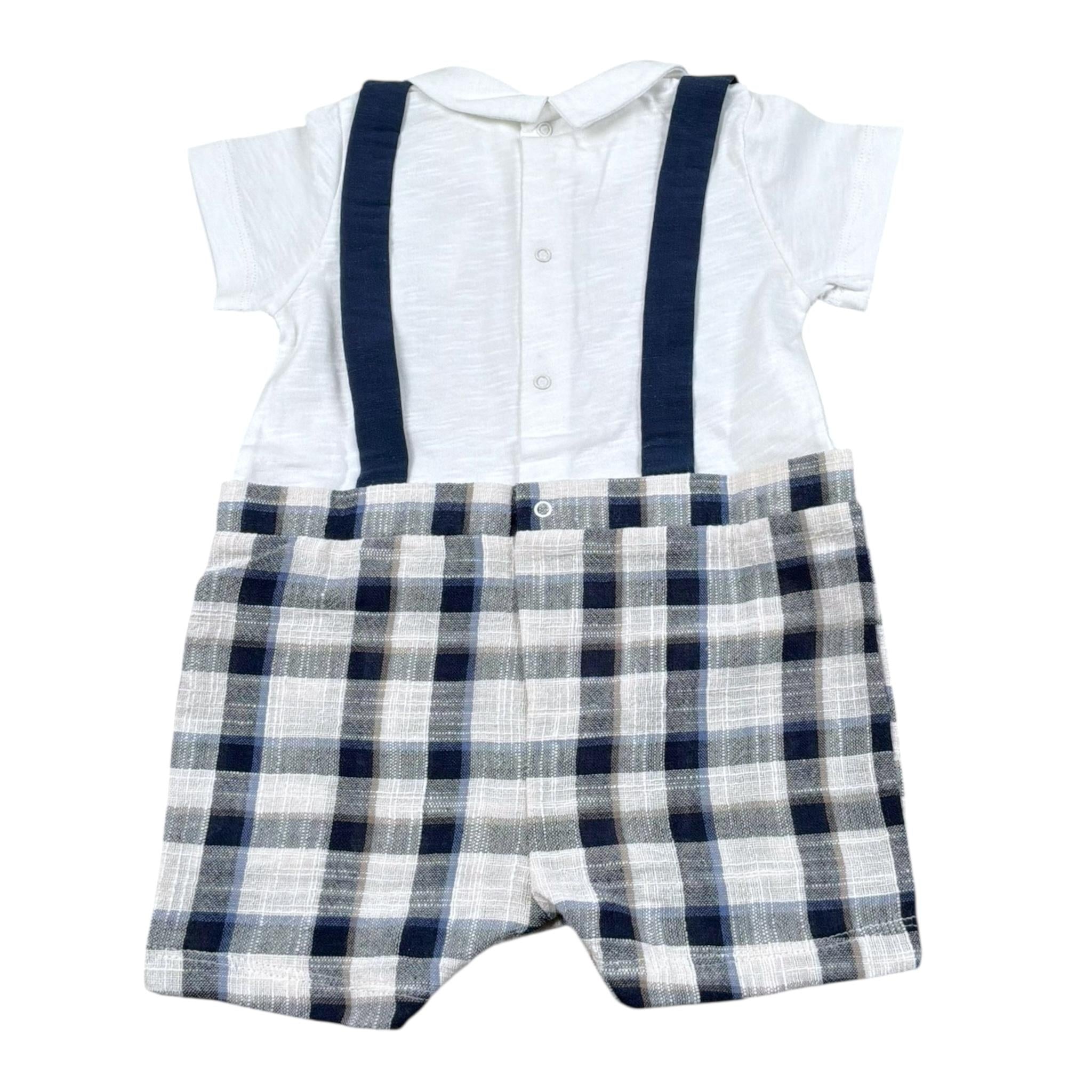 Lalalu' Pagliaccetto Mezza Manica Bicolore per Neonato PAL006PX BIANCO/BLU LALALU' 