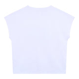 DKNY t-shirt tinta unita con stampa Bianco/argento per Bambina D62023 BIANCO/ARGENTO DKNY 
