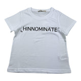 Hinnominate Solid Color Crew Neck T-Shirt with Print White for Girls