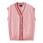 EMPORIO ARMANI gilet tinta unita scollo a v con ricami in contrasto Rosa per Bambina 6R4M52 ROSA EMPORIO ARMANI 