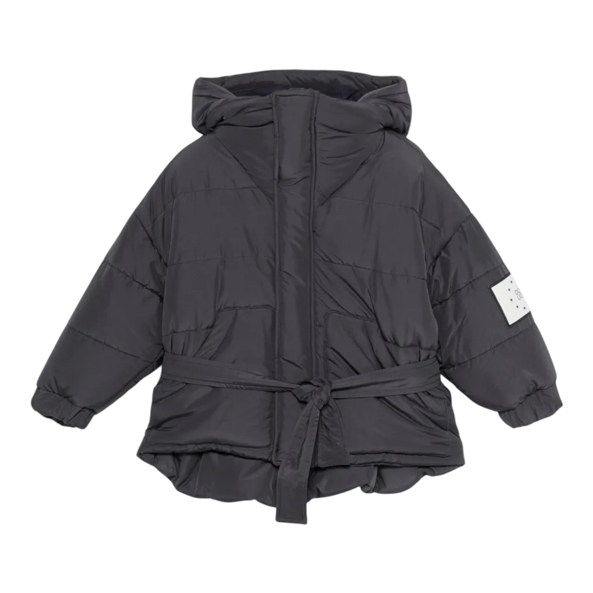 DOU DOU giubbino tinta unita con zip e cappuccio Nero per Bambina DV2P90 NERO DOU DOU 