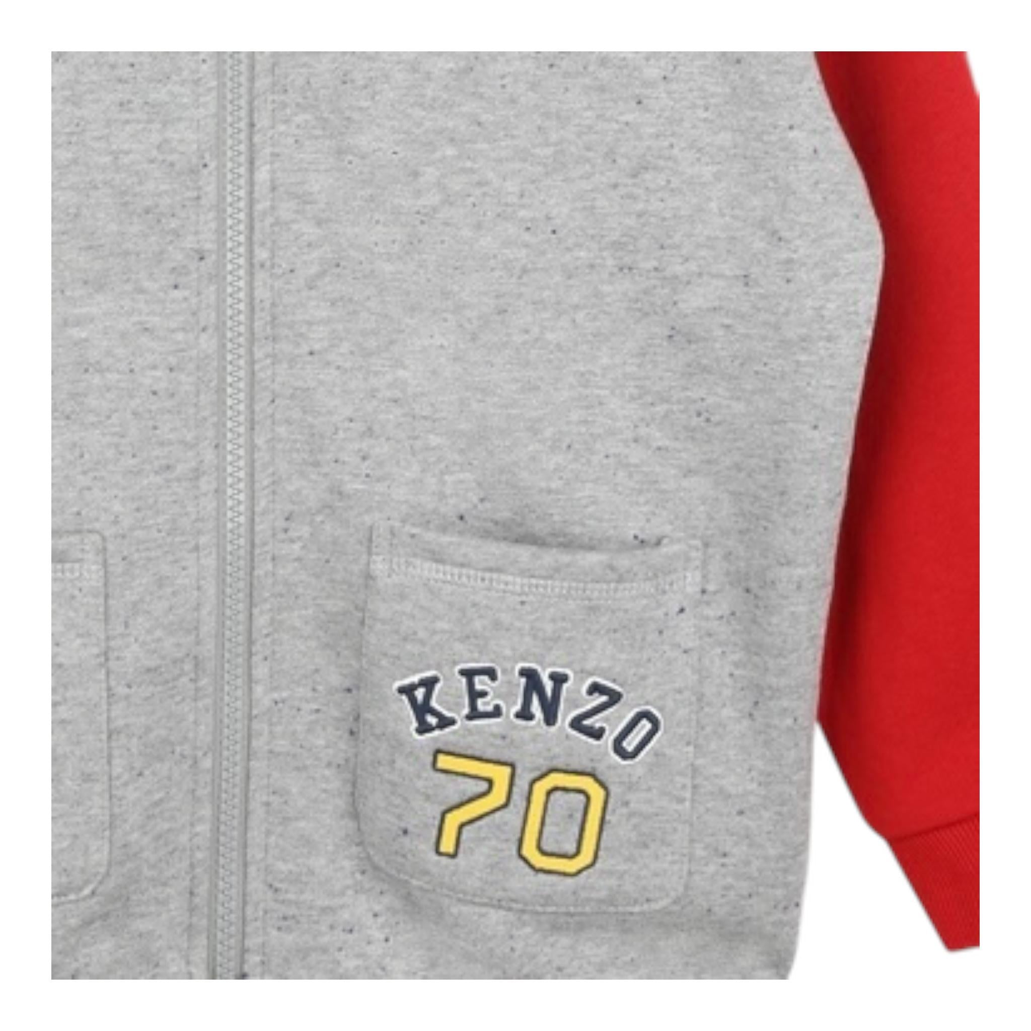 KENZO completo 2pz felpa-pantalone bicolore con stampa Grigio per Bambino K60817 GRIGIO KENZO 