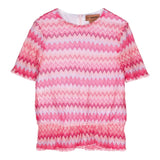 Missoni Pink Fantasy Print Half Sleeve Shirt For Girls