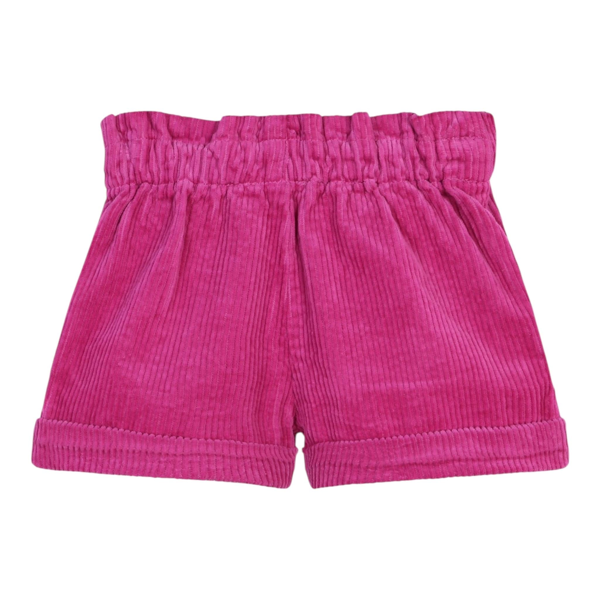 CARRE'MENT BEAU short tinta unita in camoscio Fuxia per Neonata Y30208 FUXIA CARRE'MENT BEAU 