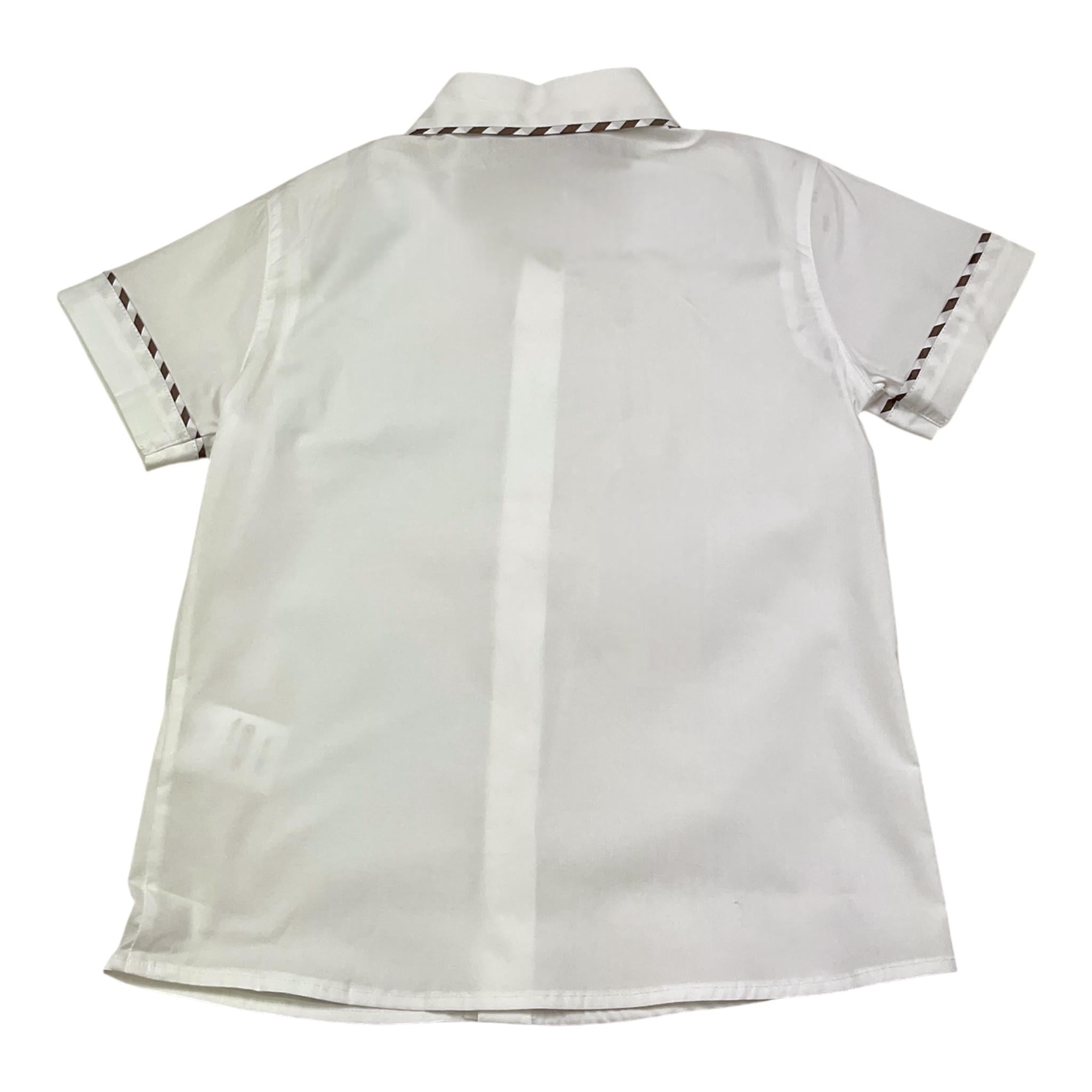 Little Bear Camicia Tinta Unita con Profili In Contrasto per Bambino 8211 BIANCO/BEIGE LITTLE BEAR 